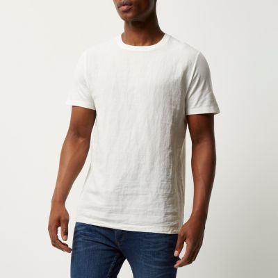 White woven front t-shirt